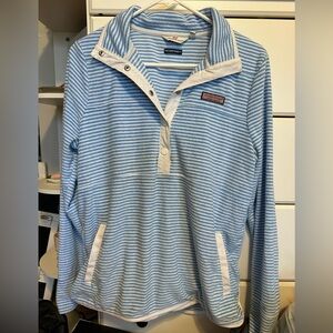 Vineyard Vines Light Blue and White Striped Top